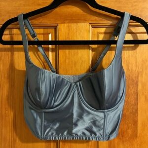 Victoria's Secret Steel Blue Satin Bustier